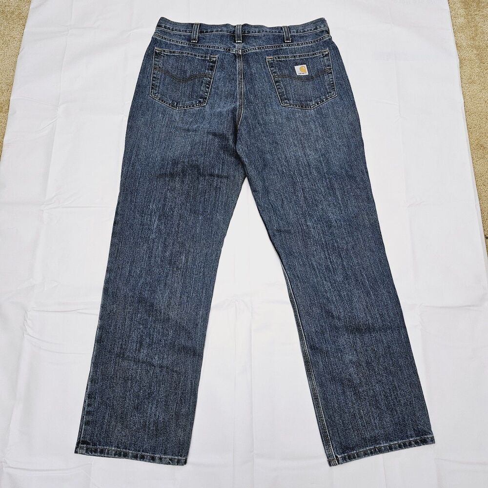 Carhartt Jeans Mens 38X30 Relaxed Fit Denim Blue Workwear Rugged Utilitarian - Picture 3 of 6